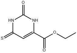 4-Pyrimidinecarboxylicacid,1,2,3,6-tetrahydro-2-oxo-6-thioxo-,ethylester(9CI) Struktur