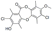 2,7-Dichloro-3-hydroxy-8-methoxy-1,4,6,9-tetramethyl-11H-dibenzo[b,e][1,4]dioxepin-11-one Struktur