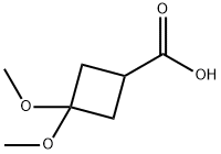 Cyclobutanecarboxylic acid, 3,3-dimethoxy- (9CI) Struktur