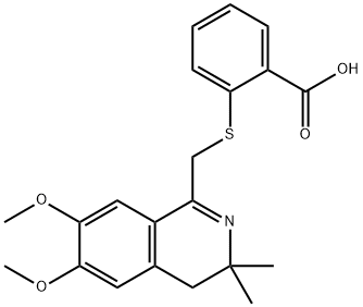 2-(6,7-DIMETHOXY-3,3-DIMETHYL-3,4-DIHYDRO-ISOQUINOLIN-1-YLMETHYLSULFANYL)-BENZOIC ACID Struktur