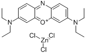 3,7-bis(diethylamino)phenoxazin-5-ium trichlorozincate Struktur