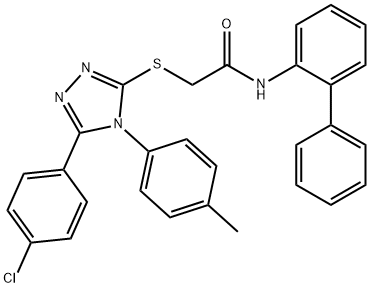 N-[1,1'-biphenyl]-2-yl-2-{[5-(4-chlorophenyl)-4-(4-methylphenyl)-4H-1,2,4-triazol-3-yl]sulfanyl}acetamide Struktur