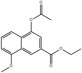 2-Naphthalenecarboxylic acid, 4-(acetyloxy)-8-Methoxy-, ethyl ester Struktur