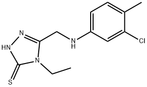 5-[(3-CHLORO-4-METHYL-PHENYLAMINO)-METHYL]-4-ETHYL-4H-[1,2,4]TRIAZOLE-3-THIOL Struktur