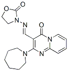 2-(Hexahydro-1H-azepin-1-yl)-3-[(2-oxooxazolidin-3-yl)iminomethyl]-4H-pyrido[1,2-a]pyrimidin-4-one Struktur