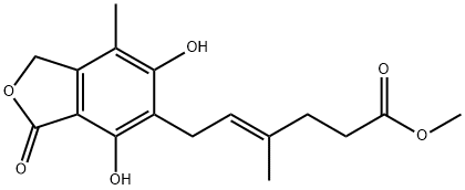 6-(4,6-DIHYDROXY-7-METHYL-3-OXO-1,3-DIHYDRO-ISOBENZOFURAN-5-YL)-4-METHYL-HEX-4-ENOIC ACID METHYL ESTER Struktur