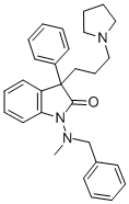 1-[Benzyl(methyl)amino]-3-phenyl-3-[3-(1-pyrrolidinyl)propyl]-2-indolinone Struktur