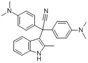 BIS(4-N,N-DIMETHYL AMINOPHENYL)-(2-METHYL INDOL-3-YL)ACETONITRILE Struktur