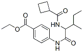 Benzoic acid, 4-[[2-[(cyclobutylcarbonyl)amino]-3-methyl-1-oxopentyl]amino]-, ethyl ester (9CI) Struktur