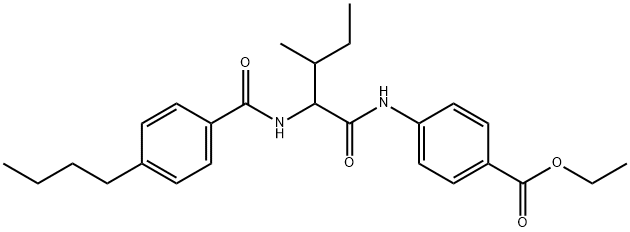 Benzoic acid, 4-[[2-[(4-butylbenzoyl)amino]-3-methyl-1-oxopentyl]amino]-, ethyl ester (9CI) Struktur