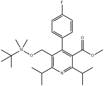 METHYL 5-(TERT-BUTYLDIMETHYLSILYLOXYMETHYL-2,6-DIISOPROPYL-4-(4-FLUOROPHENYL)-PYRIDINE-3-CARBOXYLATE Struktur