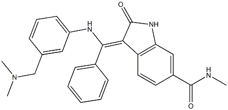 1H-Indole-6-carboxaMide, 3-[[[3-[(diMethylaMino)Methyl]phenyl]aMino]phenylMethylene]-2,3-dihydro-N-Methyl-2-oxo-, (3Z)- Struktur