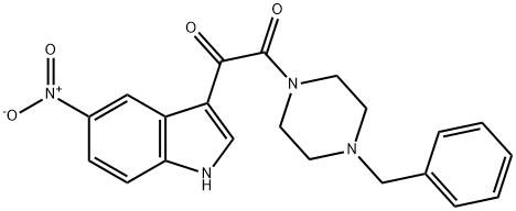 1-(4-Benzylpiperazin-1-yl)-2-(5-nitro-1H-indol-3-yl)ethane-1,2-dione Struktur