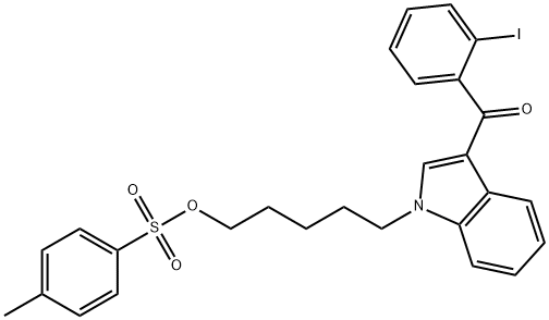 (2-Iodophenyl)[1-[5-[[(4-Methylphenyl)sulfonyl]oxy]pentyl]-1H-indol-3-yl]-Methanone Struktur