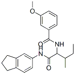 Benzamide, N-[1-[[(2,3-dihydro-1H-inden-5-yl)amino]carbonyl]-2-methylbutyl]-3-methoxy- (9CI) Struktur