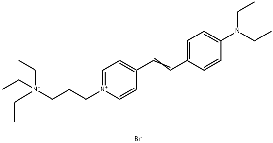 4-((E)-2-[4-(DIETHYLAMINO)PHENYL]ETHENYL)-1-[3-(TRIETHYLAMMONIO)PROPYL]PYRIDINIUM DIBROMIDE Struktur