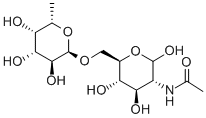 2-ACETAMIDO-2-DEOXY-6-O-(ALPHA-L-FUCOPYRANOSYL)-D-GLUCOPYRANOSE Struktur