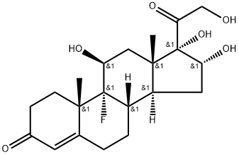 9-fluoro-11beta,16alpha,17,21-tetrahydroxypregn-4-ene-3,20-dione Struktur