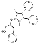 (4R,5R)-1,3-DIMETHYL-4,5-DIPHENYL-2-[(S)-1-BENZYL-2-HYDROXYETHYLIMINO]IMIDAZOLIDINE Struktur