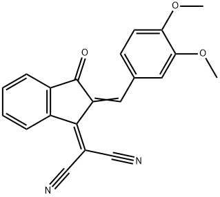 2-(2-(3,4-DIMETHOXYBENZYLIDENE)-3-OXO-2,3-DIHYDRO-1H-INDEN-1-YLIDENE)MALONONITRILE Struktur