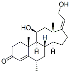 11-beta,21-dihydroxy-6-alpha-methylpregna-4,17(20)-dien-3-one Struktur