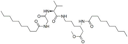 (S)-3-(Decanoylamino)-6-[[N-(N-decanoylglycyl)-L-valyl]amino]hexanoic acid methyl ester Struktur