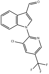 1-[3-Chloro-5-(trifluoromethyl)pyridin-2-yl]-1H-indole-3-carboxaldehyde 97% Struktur