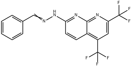 Benzaldehyde, [5,7-bis(trifluoromethyl)-1,8-naphthyridin-2-yl]hydrazone (9CI) Struktur