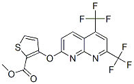 2-Thiophenecarboxylicacid,3-[[5,7-bis(trifluoromethyl)-1,8-naphthyridin-2-yl]oxy]-,methylester(9CI) Struktur