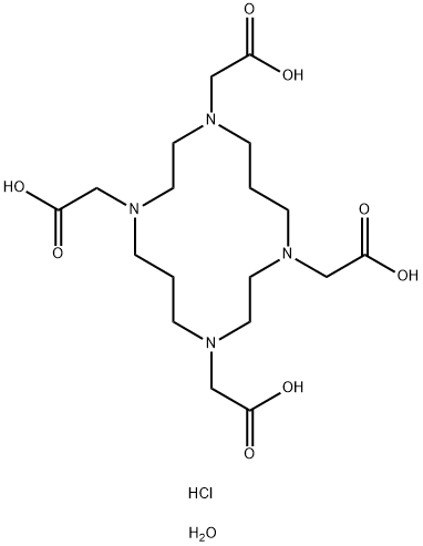 1,4,8,11-Tetraazacyclotetradecane-1,4,8,11-tetraacetic acid, tetrahydrochloride, hydrate Struktur