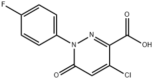 4-chloro-1-(4-fluorophenyl)-6-oxo-1,6-dihydro-3-pyridazinecarboxylic acid Struktur