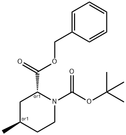 BENZYL (+/-)-TRANS-N-BOC-4-METHYL-PIPERIDINE-2-CARBOXYLATE Struktur