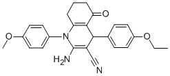 2-amino-4-(4-ethoxyphenyl)-1-(4-methoxyphenyl)-5-oxo-1,4,5,6,7,8-hexahydro-3-quinolinecarbonitrile Struktur