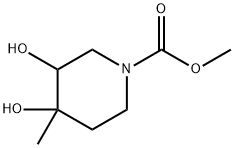 1-Piperidinecarboxylic  acid,  3,4-dihydroxy-4-methyl-,  methyl  ester Struktur