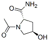 2-Pyrrolidinecarboxamide,1-acetyl-4-hydroxy-,(2S-trans)-(9CI) Struktur