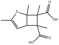 1,3,6,7-Tetramethyl-2-thiabicyclo[3.2.0]hept-3-ene-6,7-dicarboxylic acid Struktur