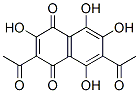 2,7-Diacetyl-3,5,6,8-tetrahydroxy-1,4-naphthoquinone Struktur