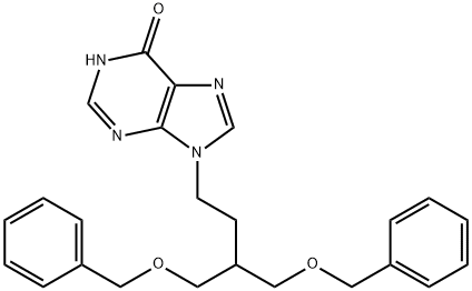 9-[4-(Benzyloxy)-3-[(benzyloxy)methyl]butyl]-1H-purin-6(9H)-one Struktur