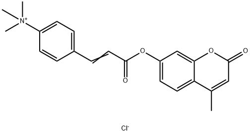 4-METHYLUMBELLIFERYL P-TRIMETHYLAMMONIUM CINNAMATE CHLORIDE Struktur