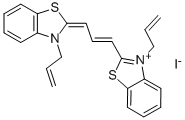 3-allyl-2-[3-[3-allylbenzothiazol-2(3H)-ylidene]prop-1-enyl]benzothiazolium iodide Struktur