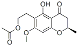 (R)-6-(2-Acetoxyethyl)-2,3-dihydro-5-hydroxy-7-methoxy-2-methyl-4H-1-benzopyran-4-one Struktur