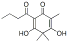 3,5-Dihydroxy-2,4,4-trimethyl-6-butanoyl-2,5-cyclohexadien-1-one Struktur