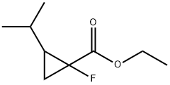 Cyclopropanecarboxylic acid, 1-fluoro-2-(1-methylethyl)-, ethyl ester (9CI) Struktur