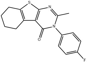 3-(4-Fluorophenyl)-5,6,7,8-tetrahydro-2-methyl[1]benzothieno[2,3-d]pyrimidin-4(3H)-one Struktur