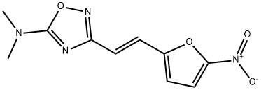 5-(Dimethylamino)-3-[(E)-2-(5-nitro-2-furyl)vinyl]-1,2,4-oxadiazole Struktur