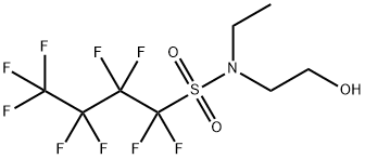 N-ethyl-1,1,2,2,3,3,4,4,4-nonafluoro-N-(2-hydroxyethyl)butane-1-sulphonamide Struktur