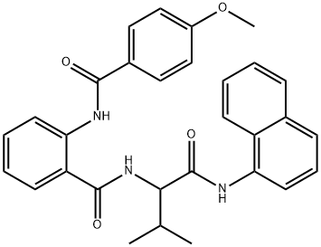 Benzamide, 2-[(4-methoxybenzoyl)amino]-N-[2-methyl-1-[(1-naphthalenylamino)carbonyl]propyl]- (9CI) Struktur