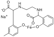 sodium [[alpha,alpha'-(ethylenediimino)bis[2-hydroxy-5-methylbenzene-1-acetato]](4-)]ferrate(1-) Struktur