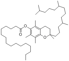 3,4-dihydro-2,5,7,8-tetramethyl-2-(4,8,12-trimethyltridecyl)-2H-1-benzopyran-6-yl hexadecanoate Struktur