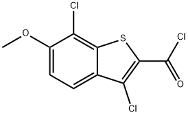 3,7-ジクロロ-6-メトキシ-1-ベンゾチオフェン-2-カルボニルクロリド 化學構(gòu)造式